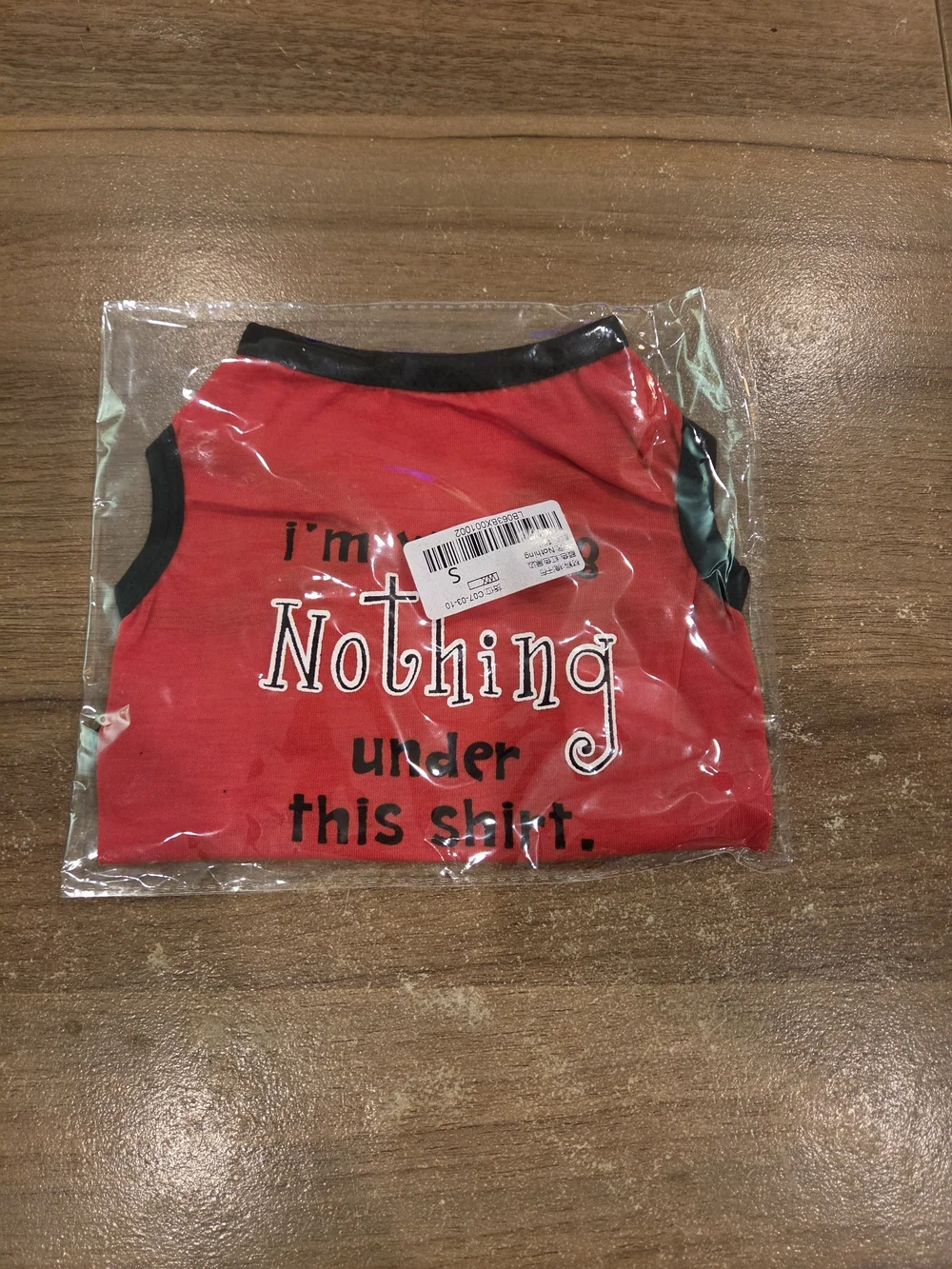 Red Dog Tank Top - 'Nothing Under This Shirt'